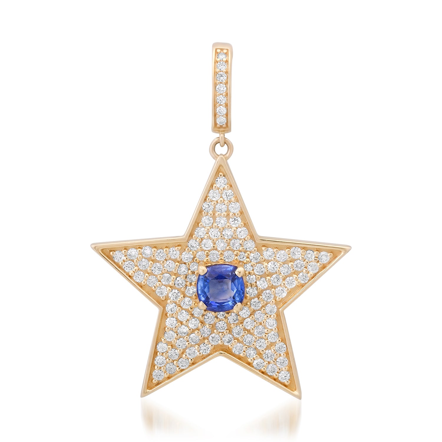 Pave Diamond & Blue Sapphire Statement Star Charm