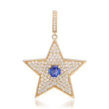 Pave Diamond & Blue Sapphire Statement Star Charm