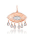 Fluted Pave Evil Eye Charm with Diamond Dangles