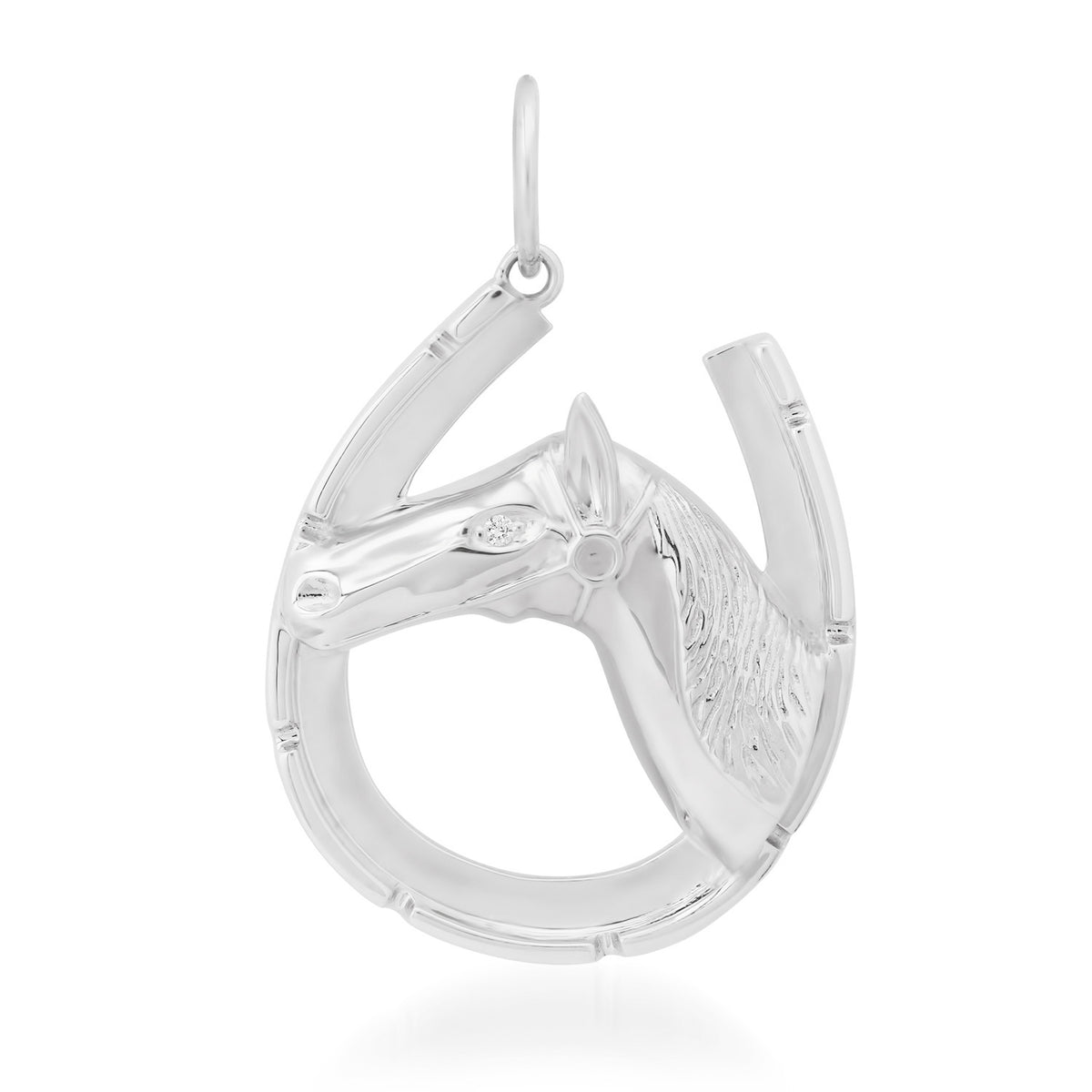 Ranch Ready Gold & Diamond Horseshoe Horse Charm