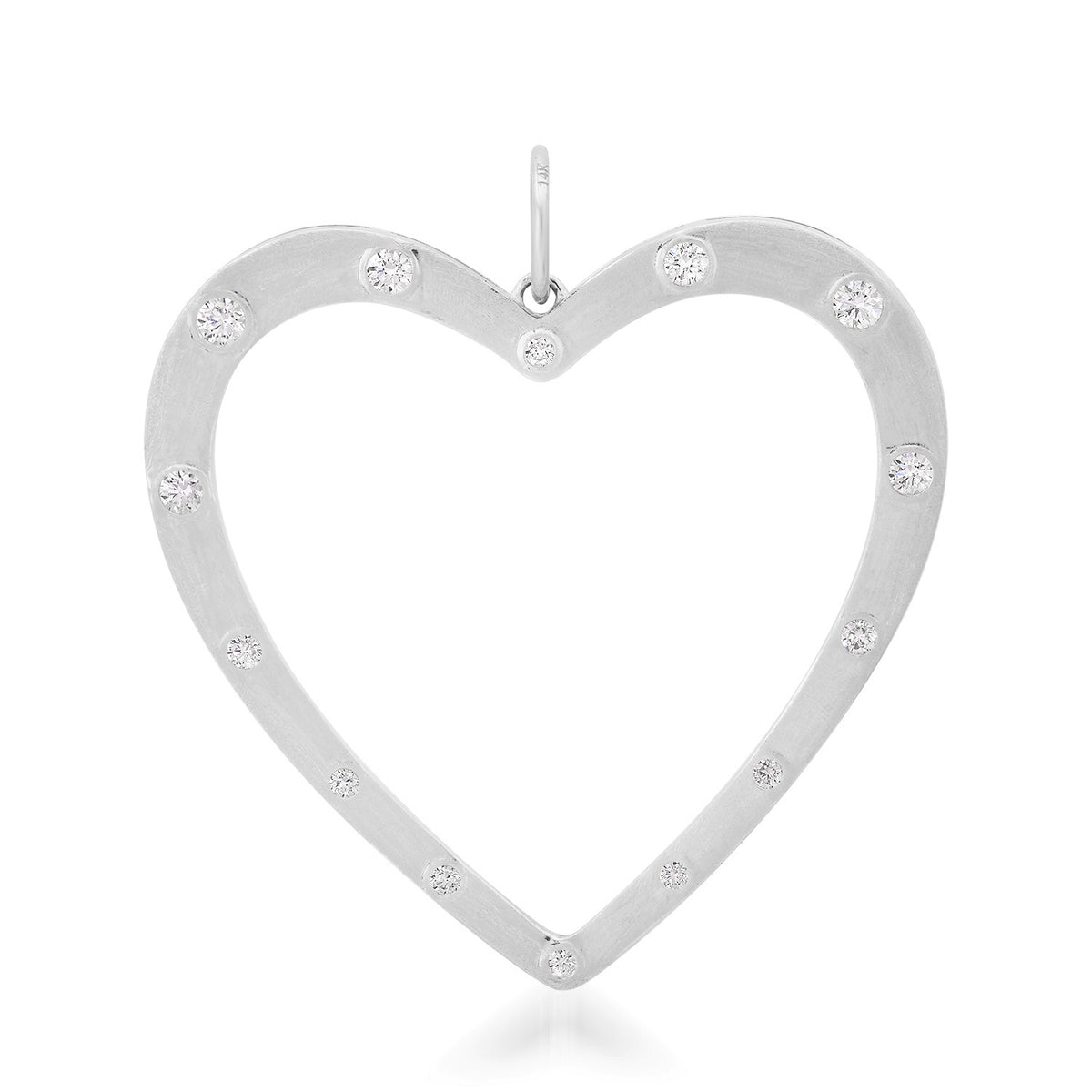 Jumbo Satin Gold & Diamond Outline Charm