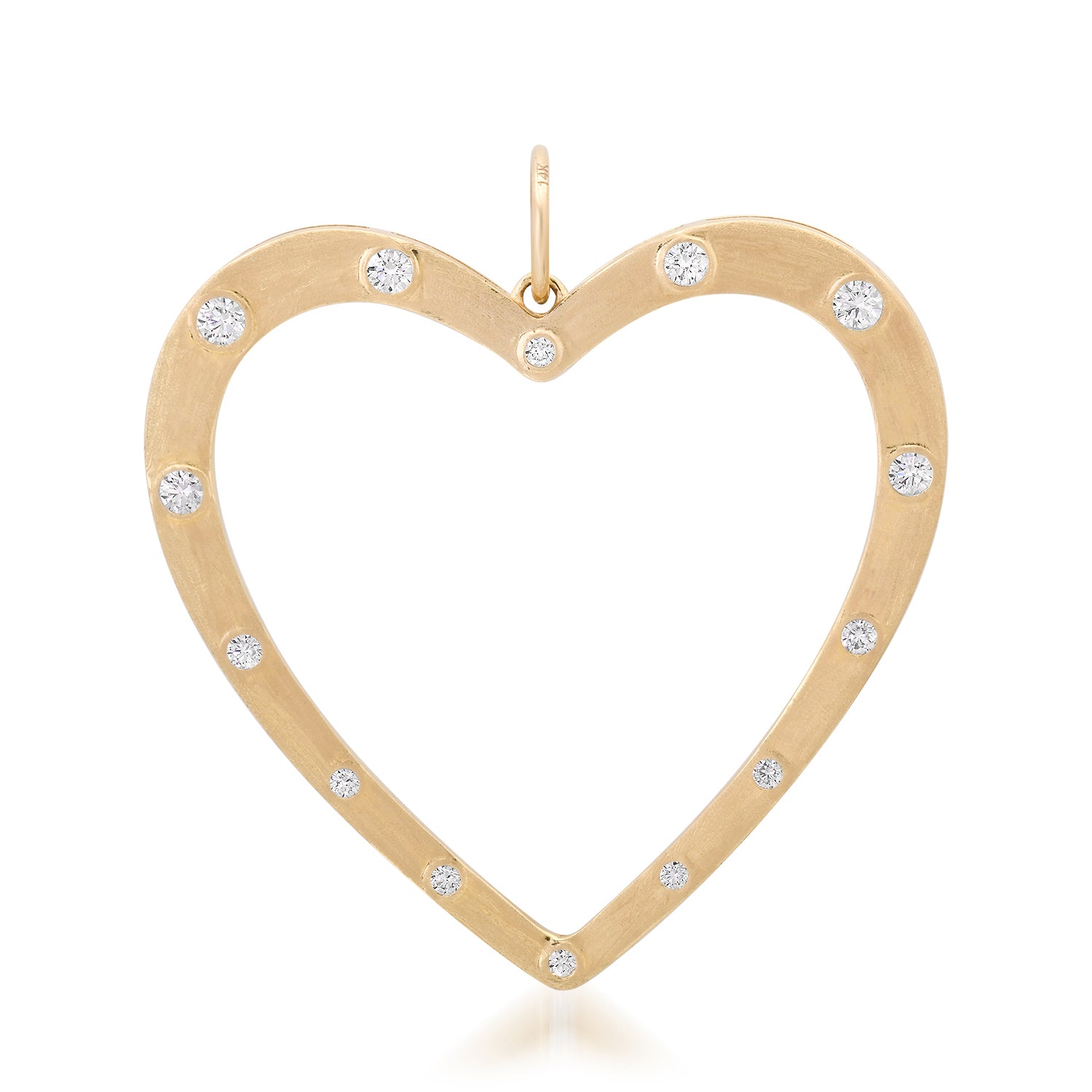 Jumbo Satin Gold & Diamond Outline Charm