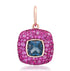 Chic Blue Topaz & Pave Pink Sapphire Cushion Charm