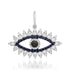 Blue Sapphire & Black Diamond Evil Eye Charm with Diamond Accents