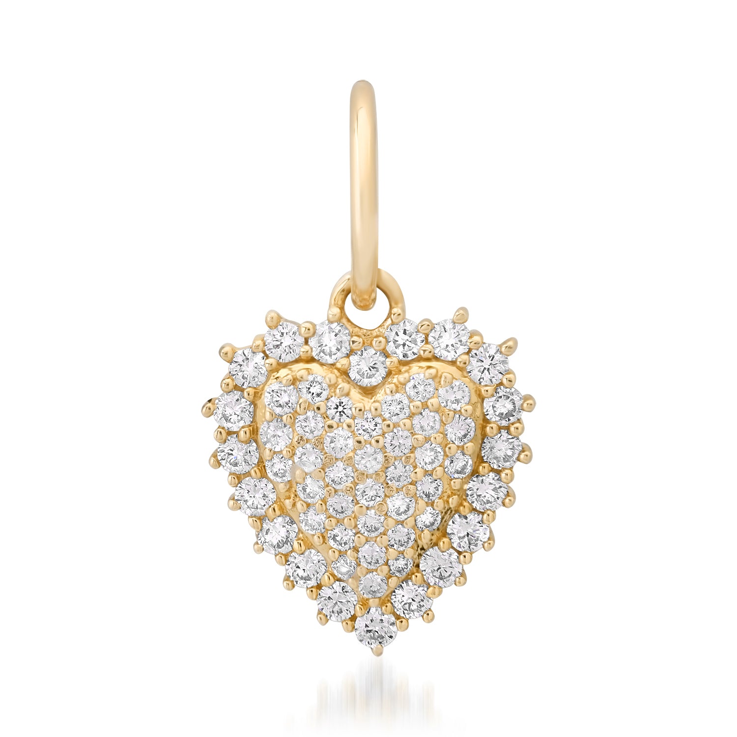 Petite Pave Diamond Heart Charm Pendant