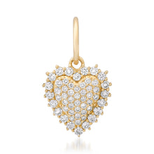 Petite Pave Diamond Heart Charm Pendant