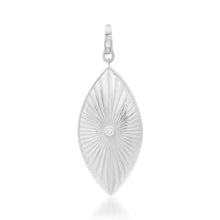 Vertical Fluted Evil Eye Charm with Diamond Accent