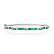 Emerald Bangle Bracelet with Diamond Accents