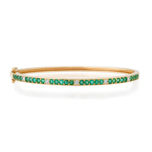 Emerald Bangle Bracelet with Diamond Accents