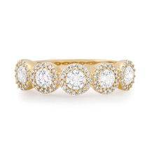 Round Diamond Eternity Band Ring with Pave Halo