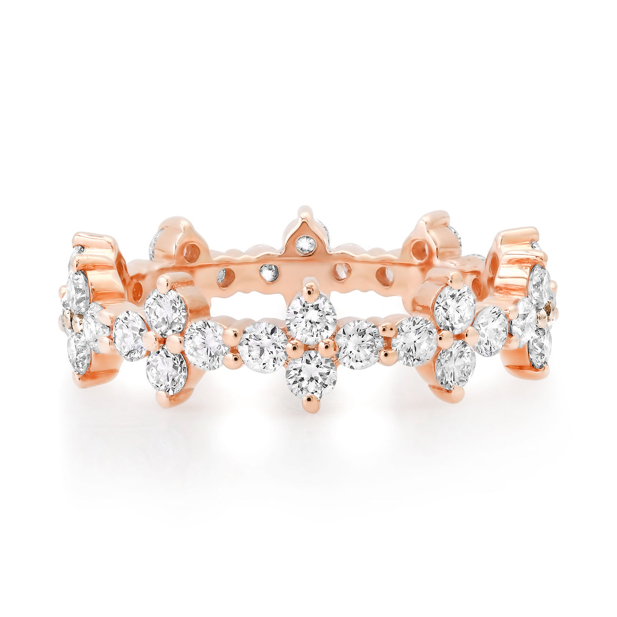 Edgy Diamond Flower Ring