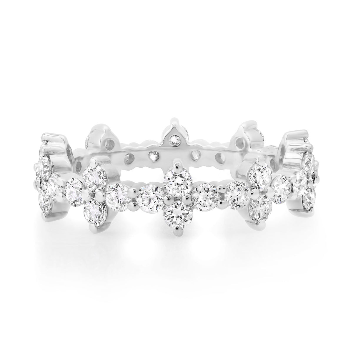 Edgy Diamond Flower Ring