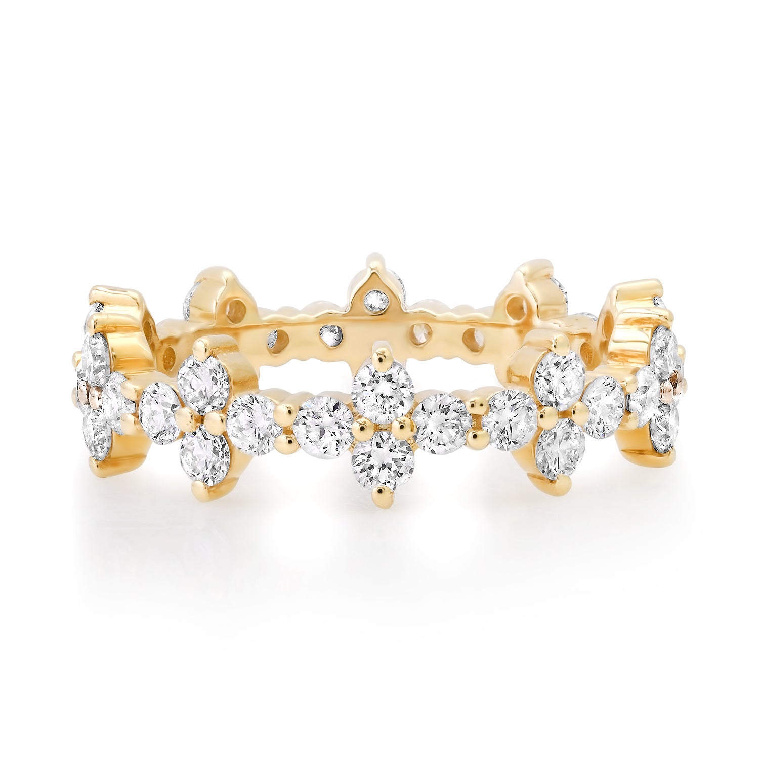 Edgy Diamond Flower Ring