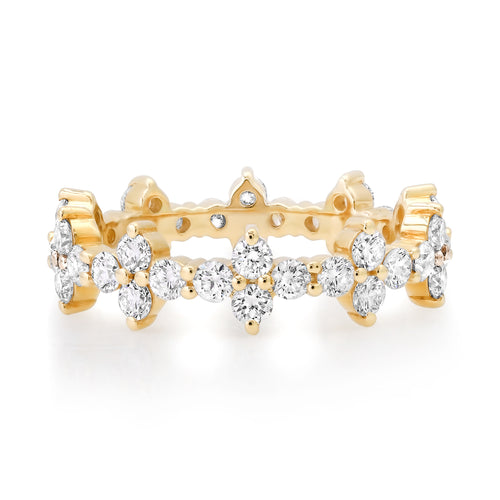 Edgy Diamond Flower Ring