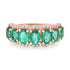 Graduated Oval Emerald Ring with Diamond Halo