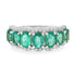 Graduated Oval Emerald Ring with Diamond Halo