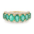 Graduated Oval Emerald Ring with Diamond Halo