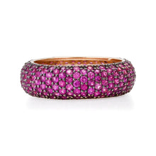 Pave Pink Sapphire Band Ring with Black Rhodium