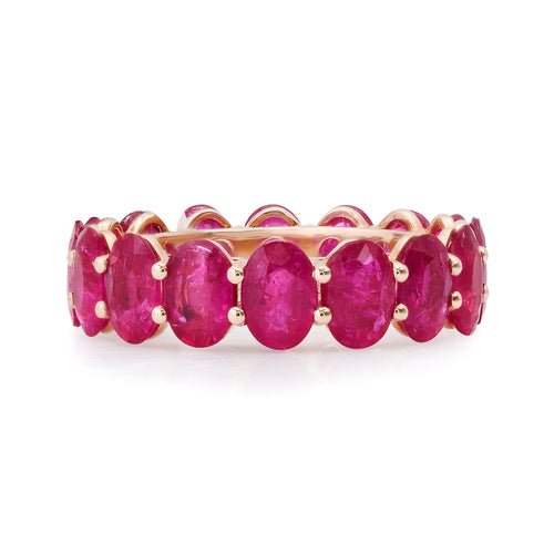 Juicy Oval Ruby Eternity Band Ring