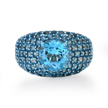 Domed Blue Topaz Bomb Statement Ring