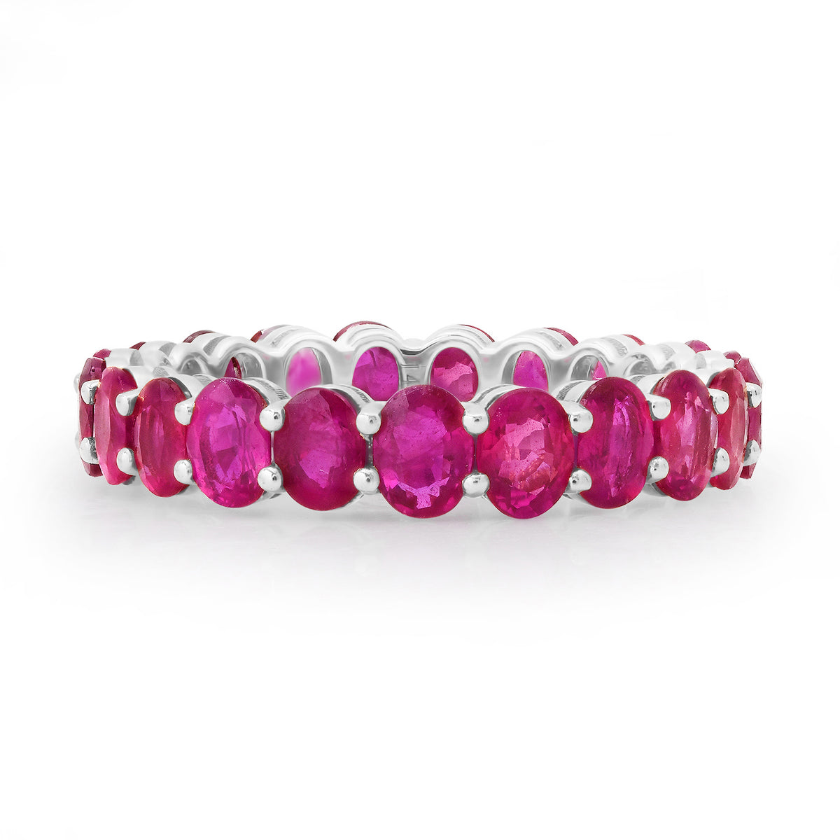 Perfect Oval Ruby Eternity Band Ring