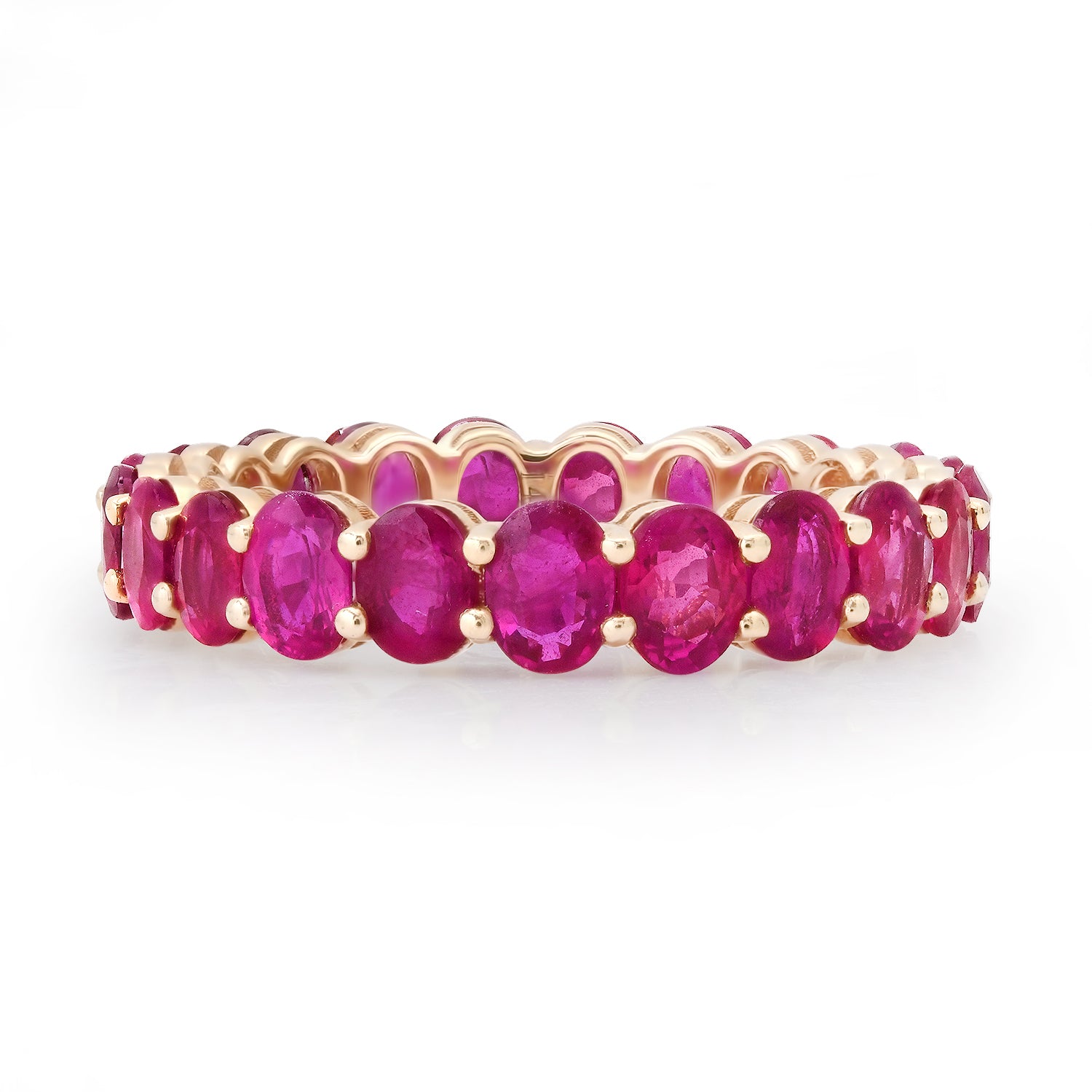 Perfect Oval Pink Sapphire Eternity Band Ring