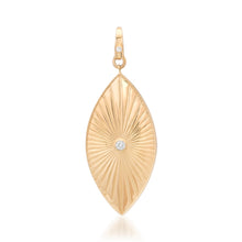 Vertical Fluted Evil Eye Charm with Diamond Accent