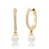 Pretty Pearl Dangle & Pave Diamond Huggie Hoop Earrings