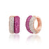 Pave Diamond & Pink Sapphire or Black Diamond Double Huggie Hoop Earrings