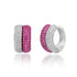 Pave Diamond & Pink Sapphire or Black Diamond Double Huggie Hoop Earrings
