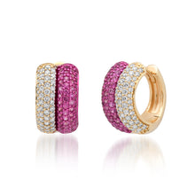 Bezel Set Emerald Cut Illusion Huggie Hoop Earrings