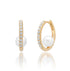 Hanging Inside Pearl Ball & Pave Diamond Huggie Hoop Earrings