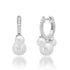Trio Gemstone & Pave Diamond Huggie Hoop Earrings