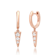 Mini Diamond Dagger Huggie Hoop Earrings