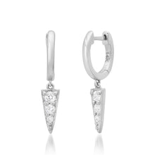 Mini Diamond Dagger Huggie Hoop Earrings
