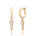 Mini Diamond Dagger Huggie Hoop Earrings