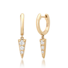 Mini Diamond Dagger Huggie Hoop Earrings