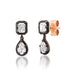 Pear & Emerald Cut Diamond Drop Stud Earrings with Black Rhodium