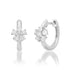 Prong Set Diamond Flower Huggie Hoop Earrings