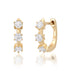 Trois Diamond Prong Set Huggie Hoop Earrings