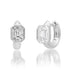 Bezel Set Emerald Cut Illusion Huggie Hoop Earrings
