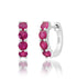 Round Ruby Huggie Hoop Earrings