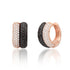 Pave Diamond & Pink Sapphire or Black Diamond Double Huggie Hoop Earrings