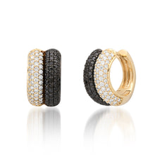 Bezel Set Emerald Cut Illusion Huggie Hoop Earrings