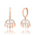 Fringe Evil Eye Dangle Huggie Hoop Earrings