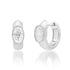Jumbo Milgrain Diamond Oval Huggie Hoop Earrings