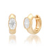 Jumbo Milgrain Diamond Oval Huggie Hoop Earrings