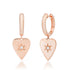 Diamond Burst Huggie Hoop Heart Drop Earrings