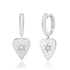 Diamond Burst Huggie Hoop Heart Drop Earrings