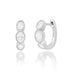 Milgrain Triple Diamond Oval Huggie Hoop Earrings
